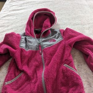 Northface girls size 6 hooded fleece jacket
